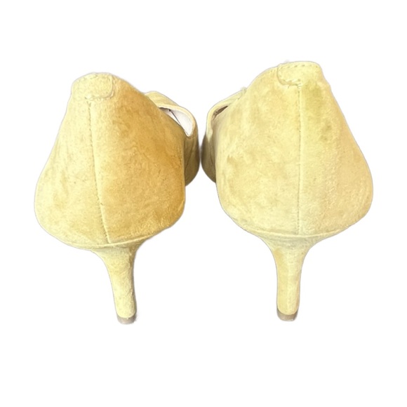 Sole Society Yellow Suede Like Heels with Decorative Bow Size 8.5B - Picture 5 of 6